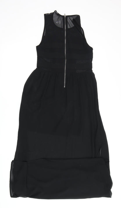 H&M Women's Black Midi A-Line Dress Size 12