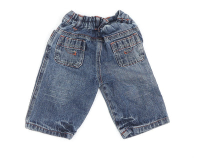 Mothercare Unisex Baby Denim Jeans 3-6 Months Elastic Waist Blue
