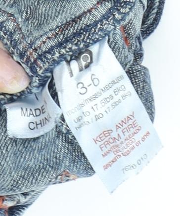 Mothercare Unisex Baby Denim Jeans 3-6 Months Elastic Waist Blue