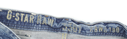 G-Star Men's Blue Straight Jeans - 30W, 30L, Distressed Denim
