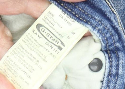 G-Star Men's Blue Straight Jeans - 30W, 30L, Distressed Denim