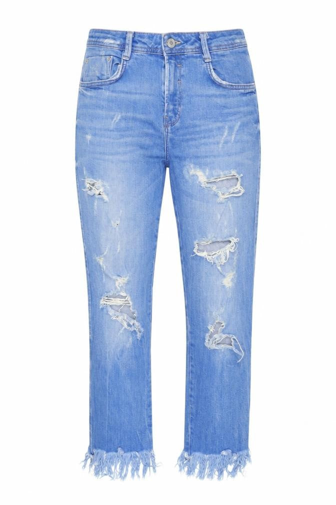 Womens UK Size 8 Zara Regular Fit Straight Blue Jeans