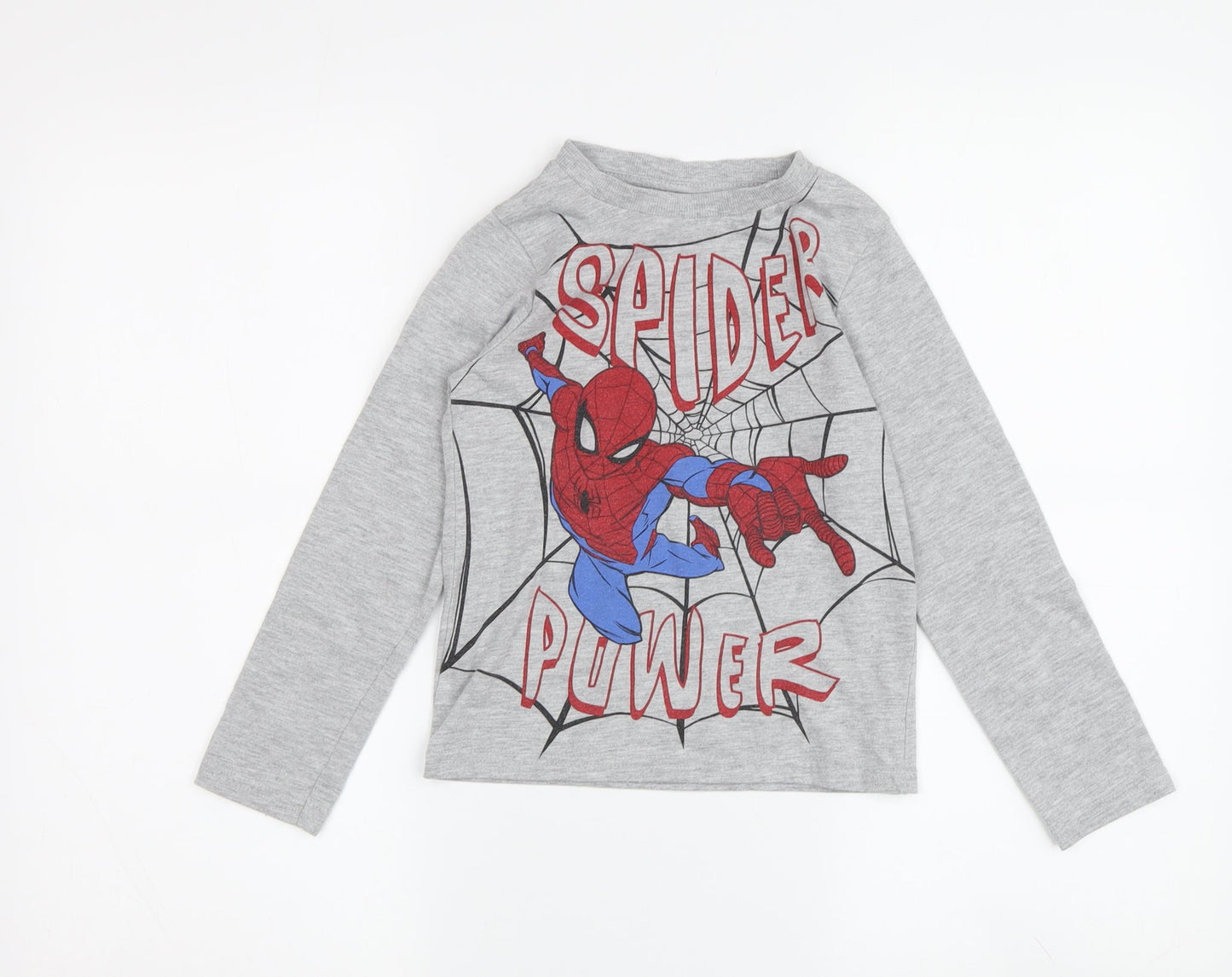 Boys Grey Spider-Man Long Sleeve T-Shirt Size 5-6 Years
