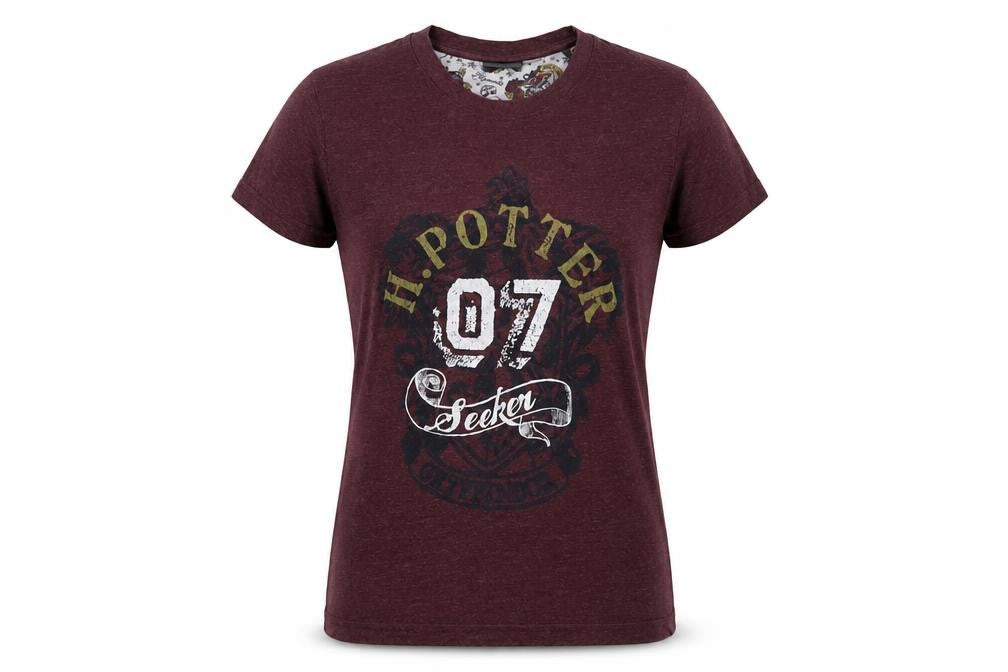 Womens UK Size S Harry Potter Red Basic T-Shirt