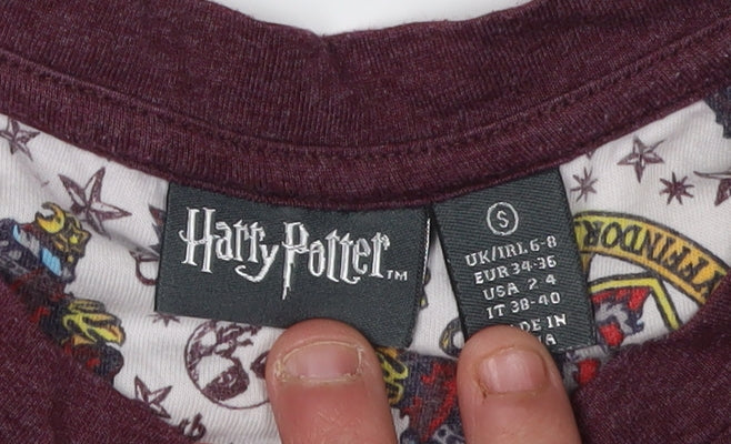 Womens UK Size S Harry Potter Red Basic T-Shirt