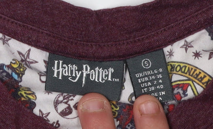 Womens UK Size S Harry Potter Red Basic T-Shirt