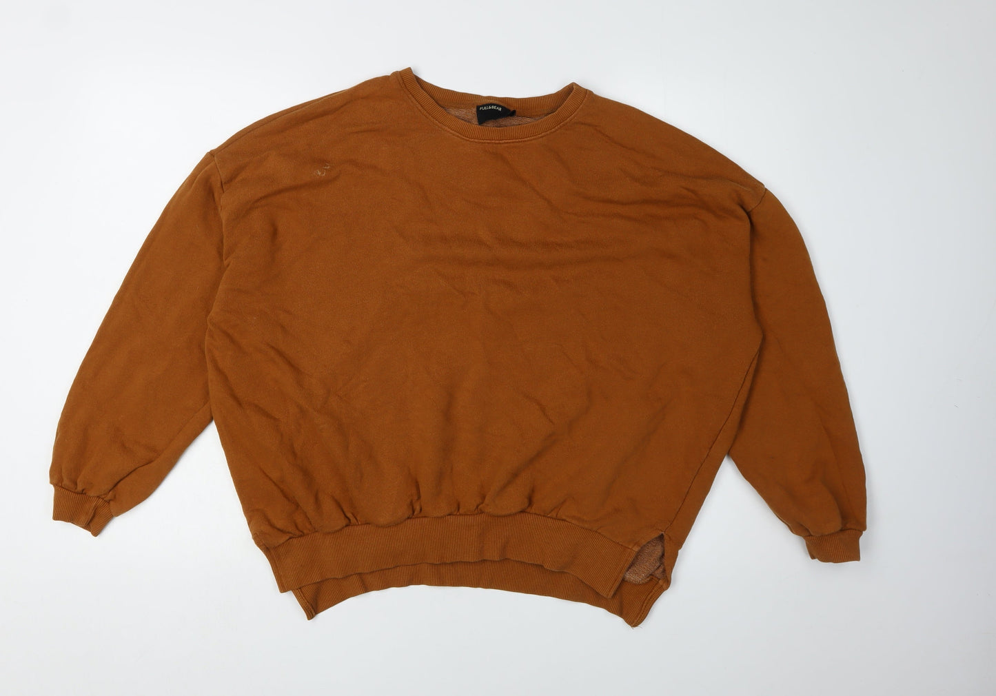 Unisex Adults UK Size M Pull&Bear Brown Pullover Sweatshirt