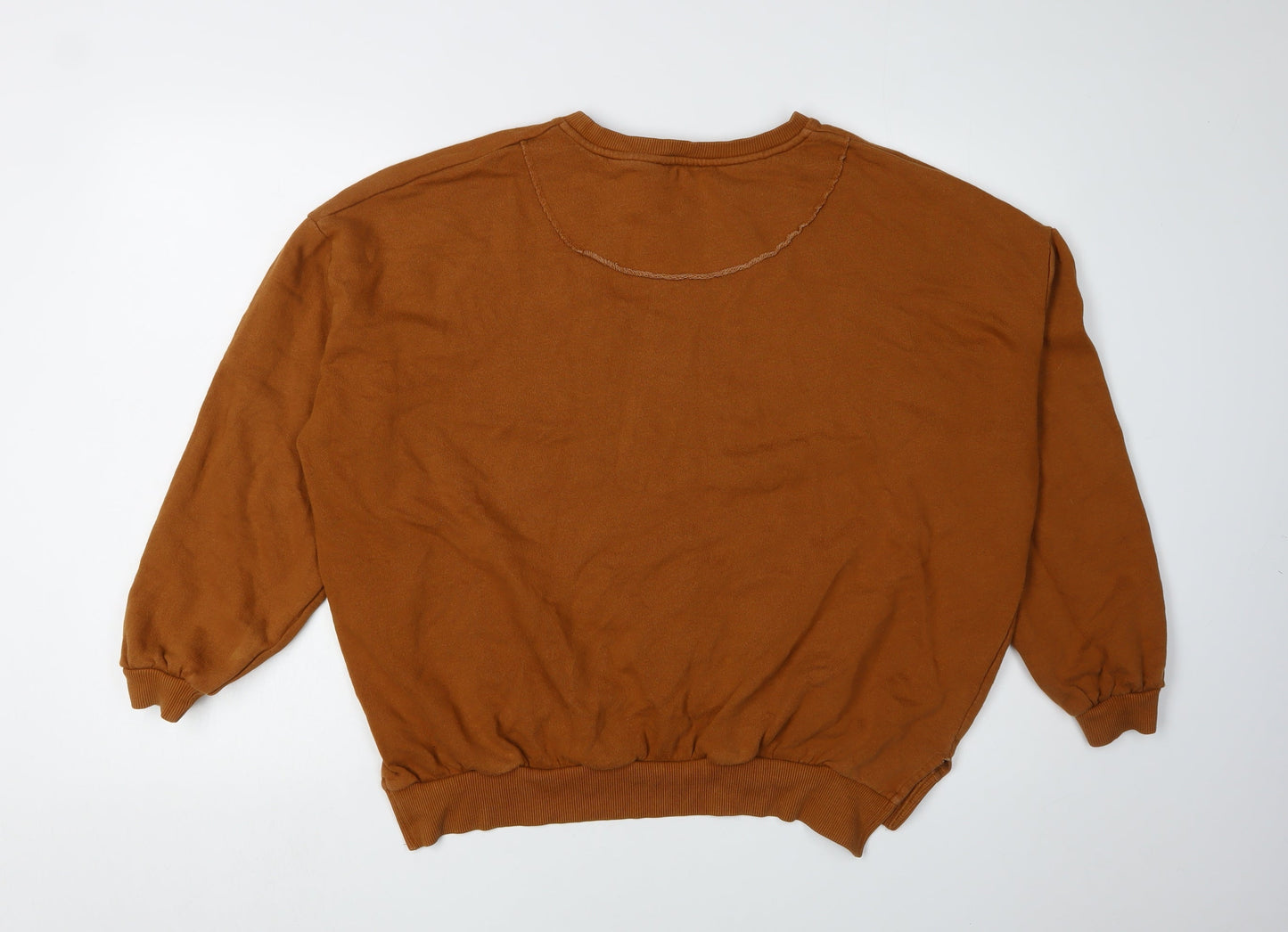 Unisex Adults UK Size M Pull&Bear Brown Pullover Sweatshirt