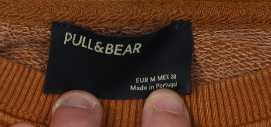 Unisex Adults UK Size M Pull&Bear Brown Pullover Sweatshirt