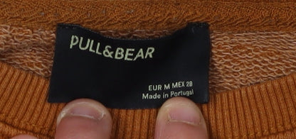Unisex Adults UK Size M Pull&Bear Brown Pullover Sweatshirt