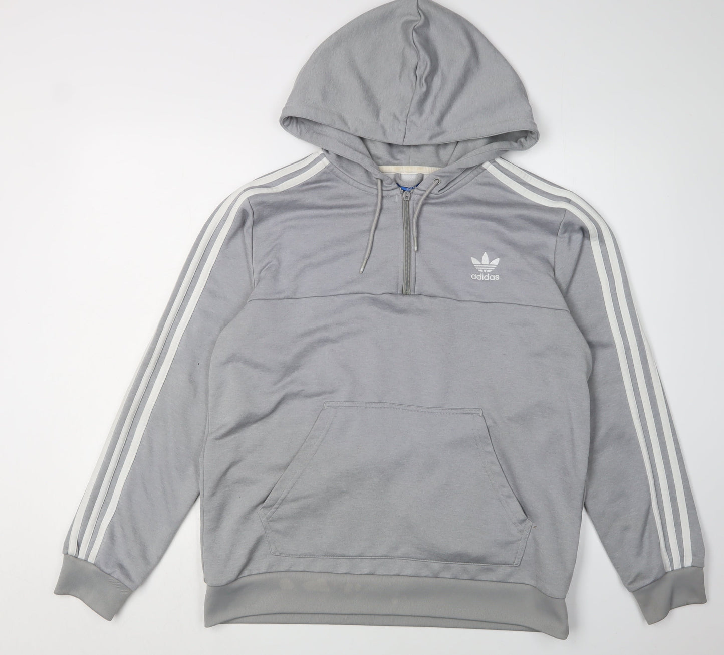 Adidas Grey 1/2 Zip Hoodie L Unisex Adults