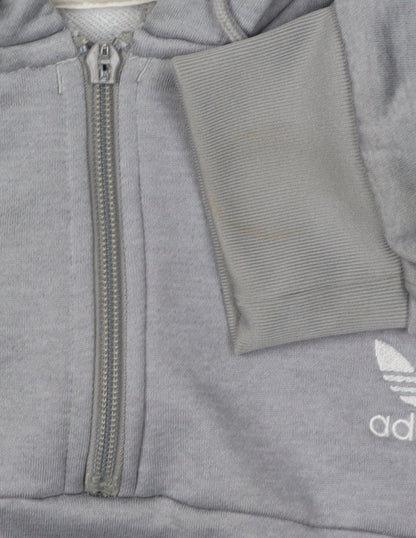 Adidas Grey 1/2 Zip Hoodie L Unisex Adults