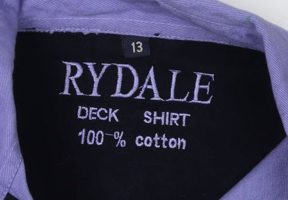 Rydale Boys Purple Long Sleeve Collared Shirt, Size 13
