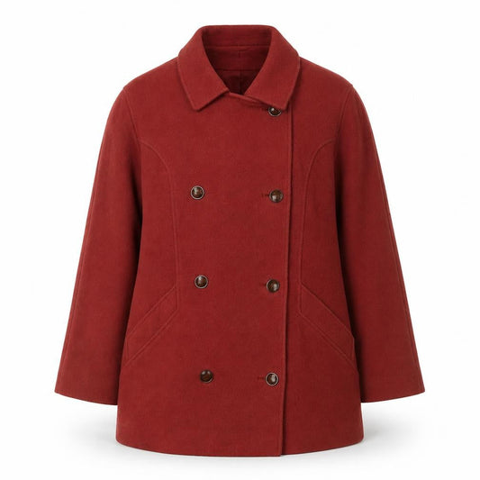 Womens UK Size 14 Eastex Red Pea Coat