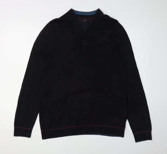 Ted Baker Men's Black Henley Jumper Size L