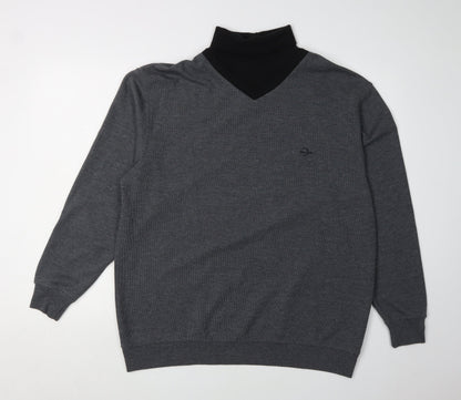 Swallow Men's Black Henley Jumper Large - Casual Knitwear