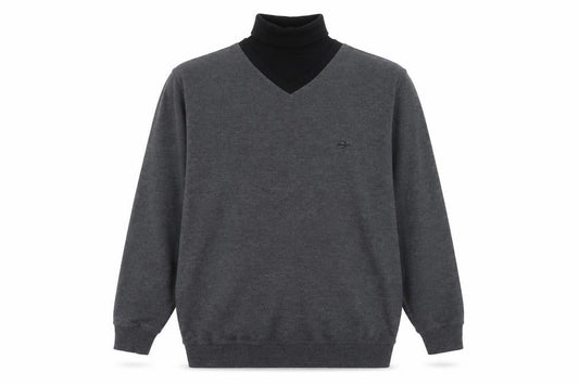 Swallow Men's Black Henley Jumper Large - Casual Knitwear