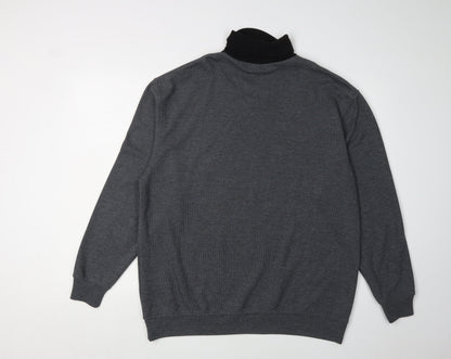 Swallow Men's Black Henley Jumper Large - Casual Knitwear