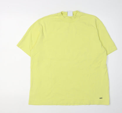 Zara Men's Yellow Crew Neck T-Shirt M