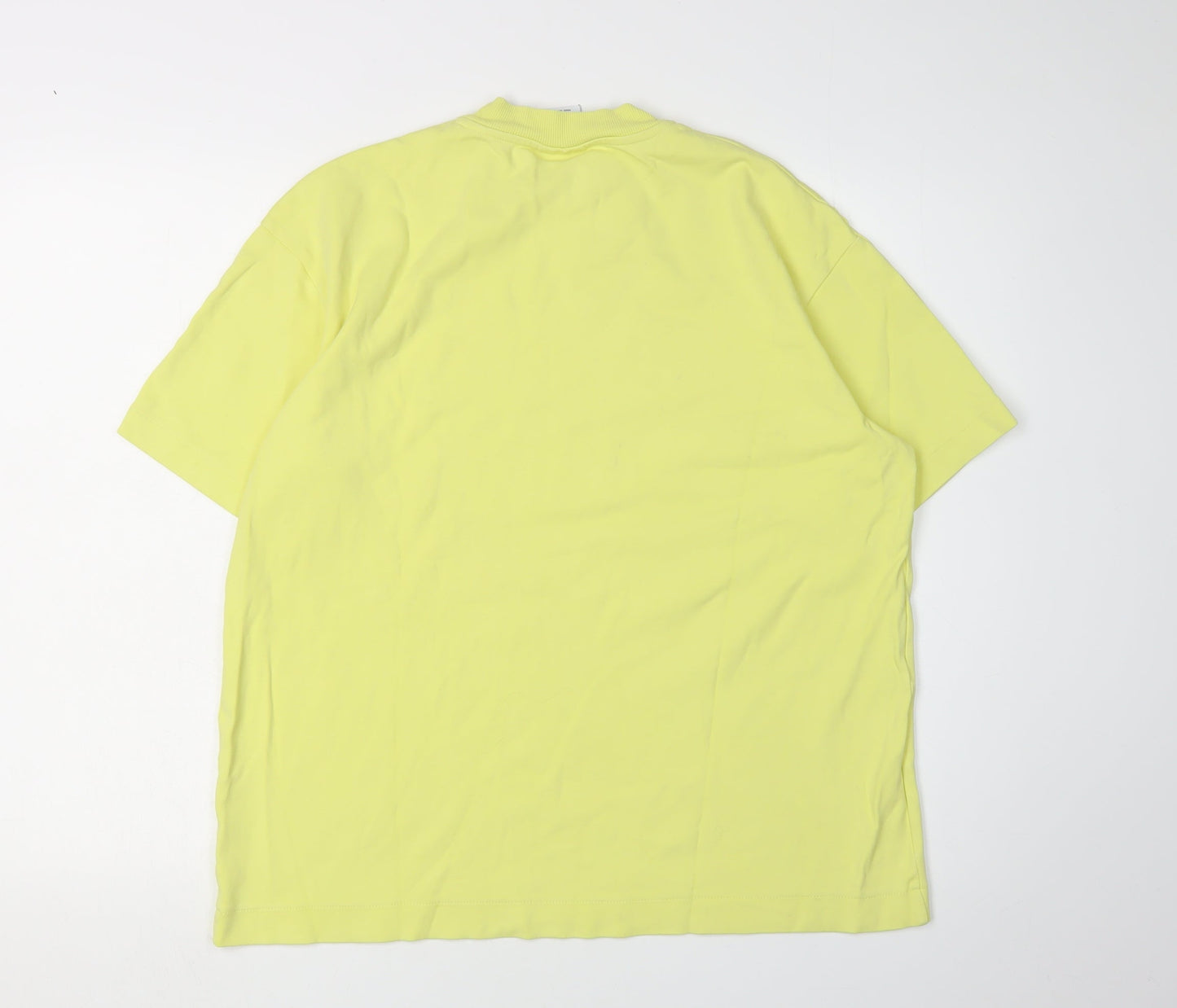 Zara Men's Yellow Crew Neck T-Shirt M