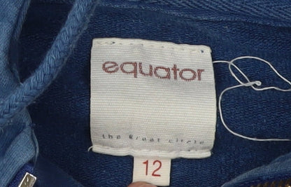 Equator Women's Blue Hoodie Medium 12 Casual Style