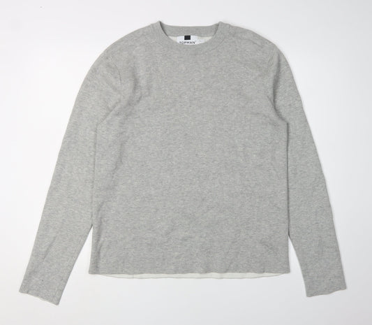Topman Men's Grey Pullover Jumper Medium, Casual Comfort