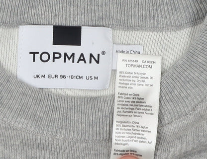 Topman Men's Grey Pullover Jumper Medium, Casual Comfort