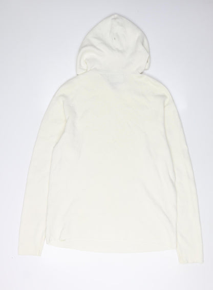 Pull & Bear Men's Ivory Hooded Pullover Jumper M