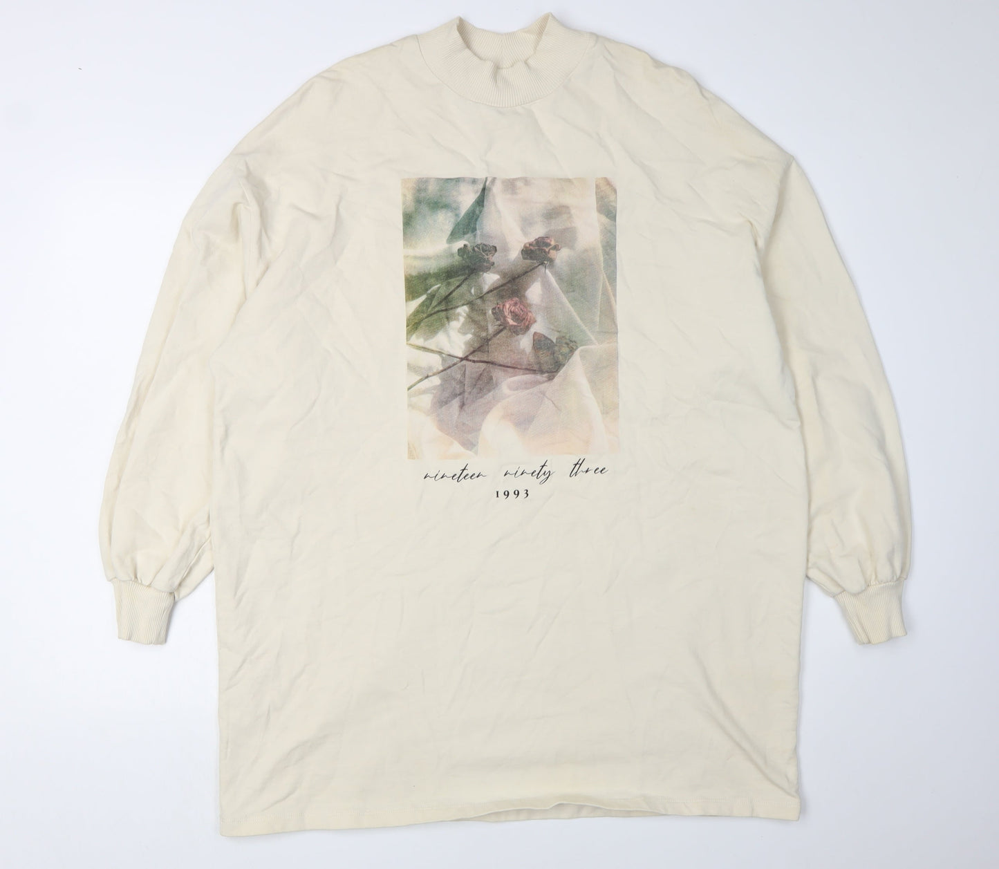 ASOS DESIGN Women's Ivory Graphic T-Shirt Dress, Size 8