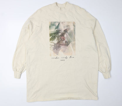 ASOS DESIGN Women's Ivory Graphic T-Shirt Dress, Size 8