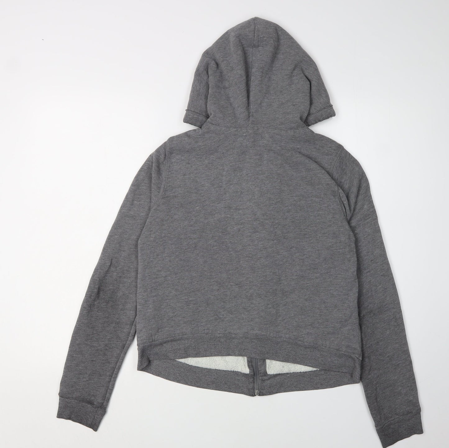 Hollister Women's Grey Full Zip Hoodie - L