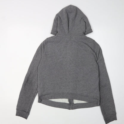 Hollister Women's Grey Full Zip Hoodie - L