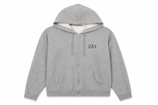 Front view of Gap Grey Full Zip unisex hoodie xl