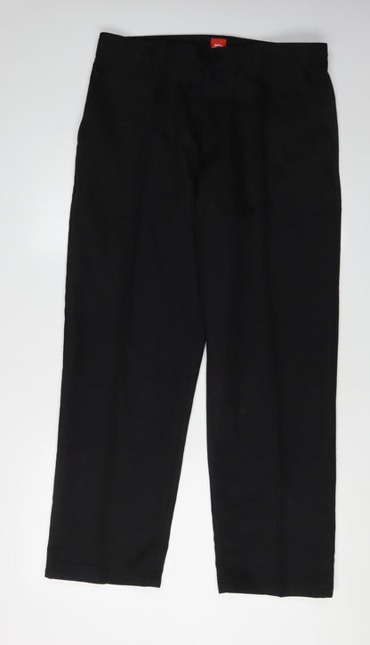 Slazenger Men's Black Trousers, Size M, Button Closure