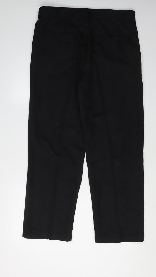 Slazenger Men's Black Trousers, Size M, Button Closure