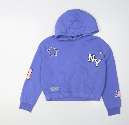 Marks and Spencer Girls' Blue Pullover Hoodie Size 10-11