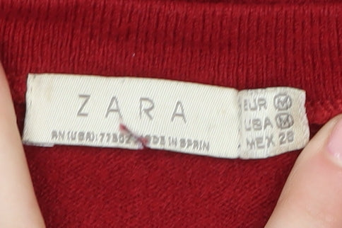 Womens UK Size 12 Zara Red Pullover Jumper