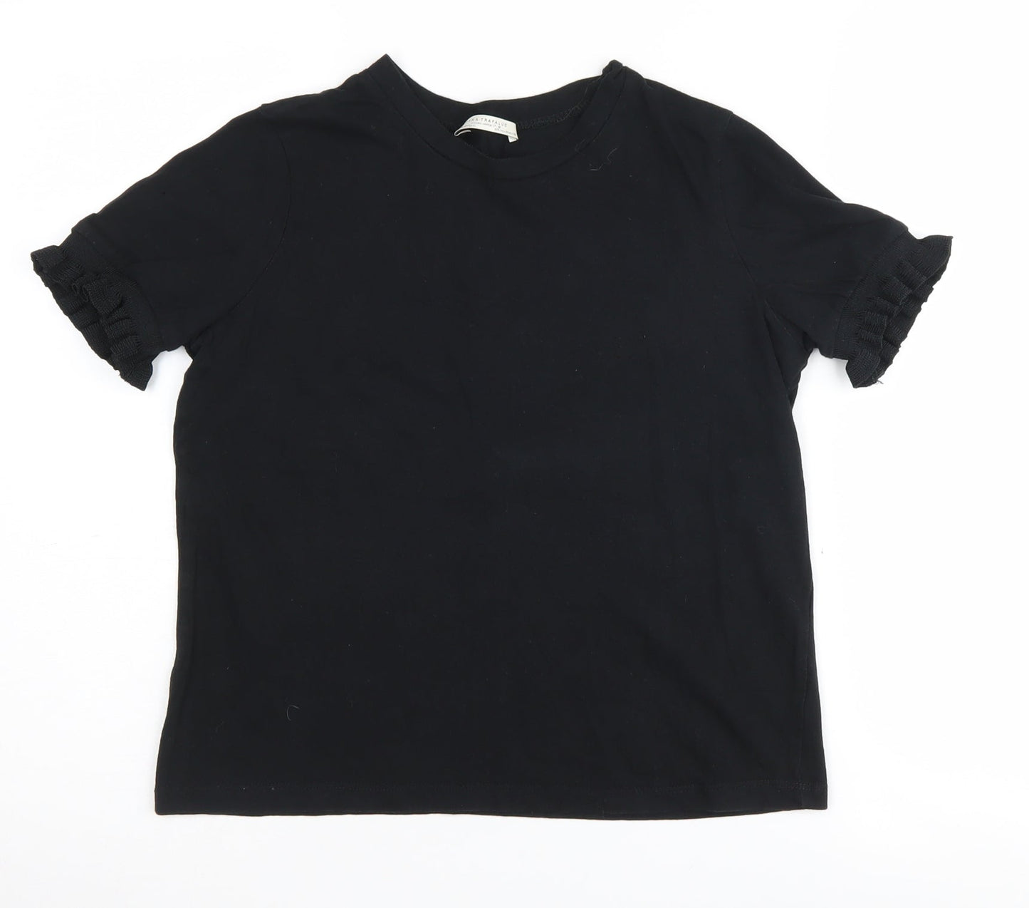 Womens UK Size M Zara Black Basic T-Shirt