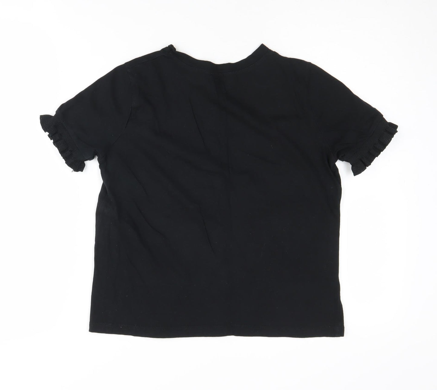 Womens UK Size M Zara Black Basic T-Shirt
