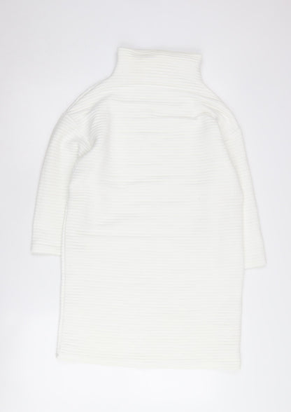 Womens UK Size S Zara White Tunic Jumper