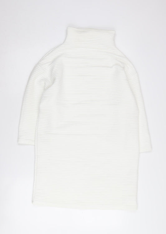 Womens UK Size S Zara White Tunic Jumper