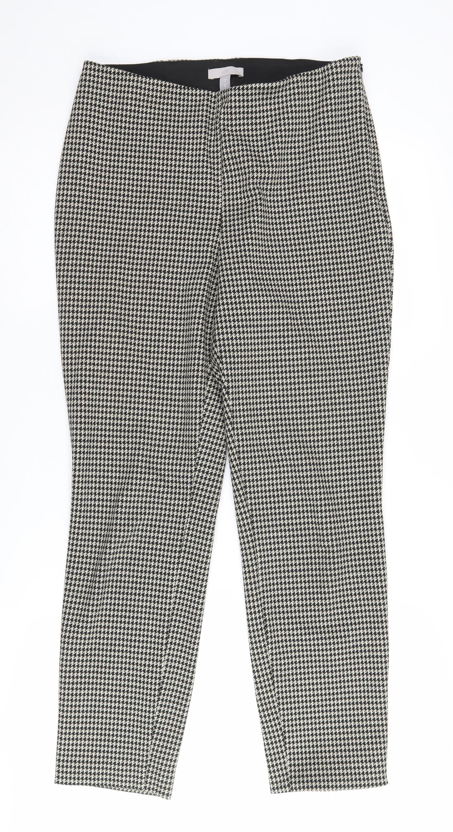 Womens UK Size M H&M Regular Fit Business Casual Black Trousers