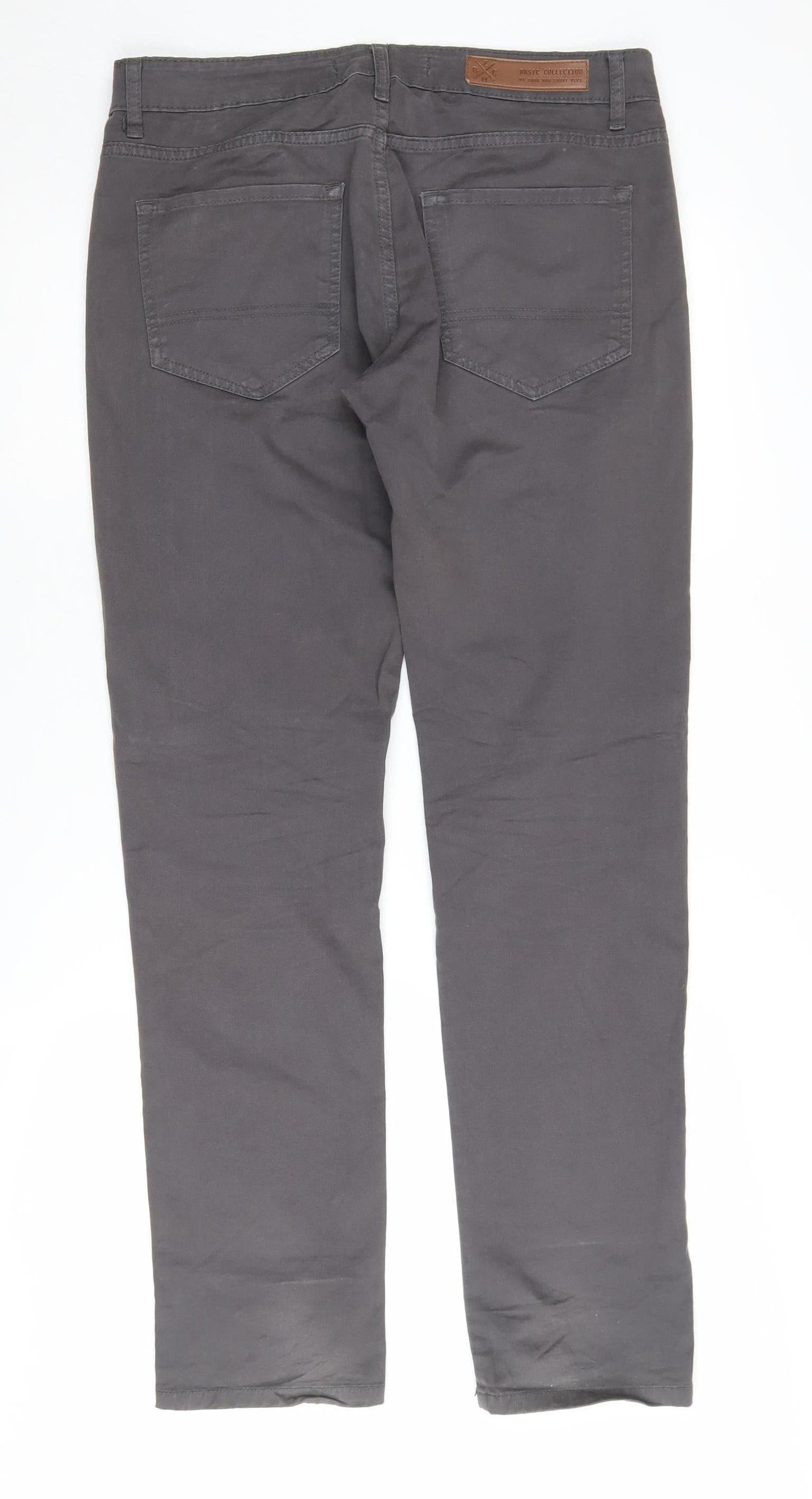 Zara Men Grey Slim Fit Chino Trousers, Size 40