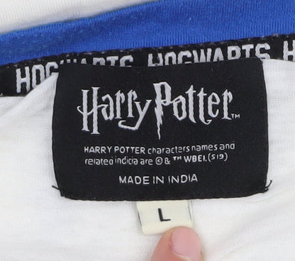 Unisex Adults UK Size L Harry Potter White Ringer T-Shirt