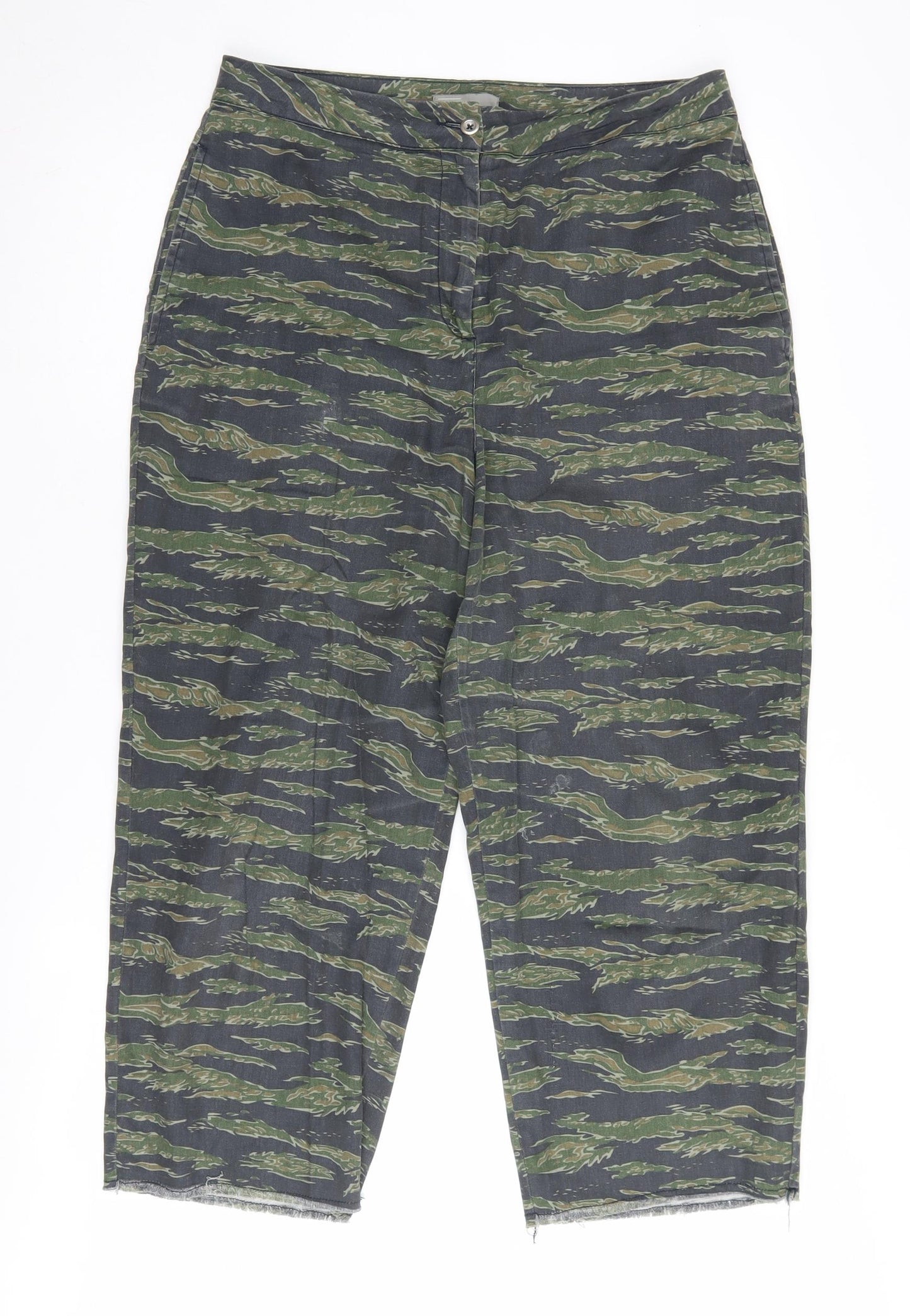 Womens UK Size 12 ASOS Relaxed Fit Casual Green Trousers
