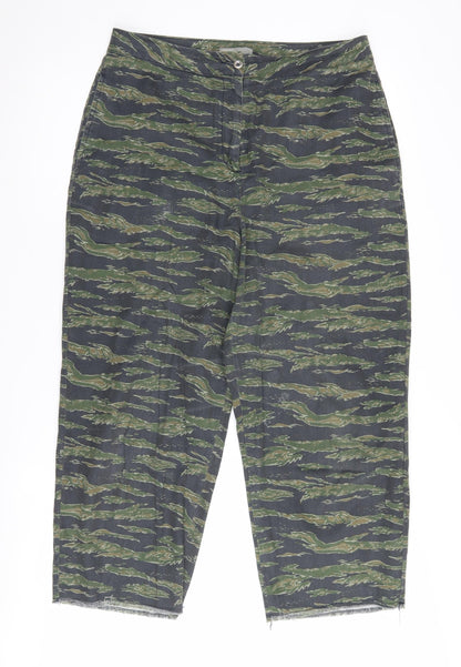 Womens UK Size 12 ASOS Relaxed Fit Casual Green Trousers