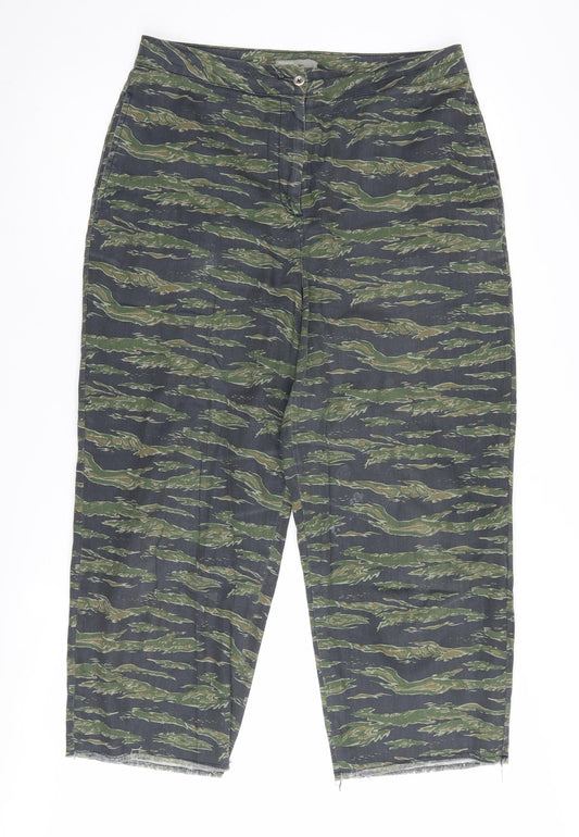 Womens UK Size 12 ASOS Relaxed Fit Casual Green Trousers