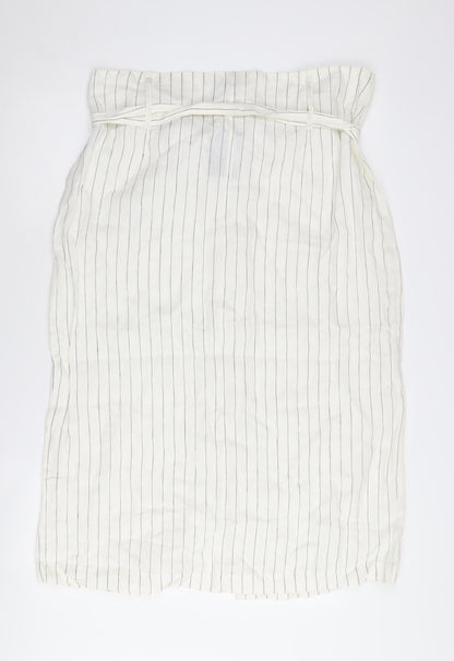 Forever 21 Women's Ivory Striped Midi Pencil Skirt