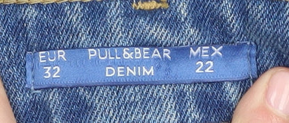Pull & Bear Women's Blue Sequin Mom Jeans Size 4