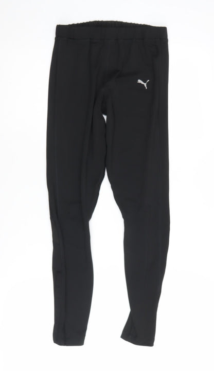 Puma Women's Black Gym Leggings, Size 12, Elastic Waist